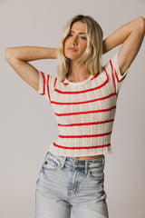 Meggie Striped Sweater in Red