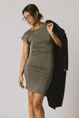 Lauren Tee Shirt Mini Dress in Olive