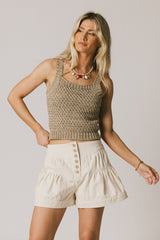 Luna Knit Tank Top in Taupe