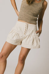 Harpa Tiered Mini Shorts in Oatmeal