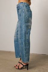 Lisette Barrel Jean in Medium Wash