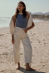 Lisette Barrel Jeans in Cream