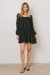 Miles Smocked Mini Dress in Navy
