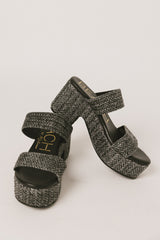 Kylie Platform Sandals in Black