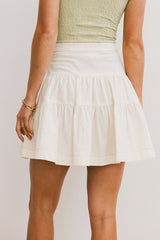Skyler Tiered Mini Skirt in Cream