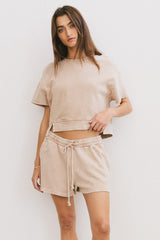 Willa Knit Shorts in Taupe
