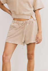Willa Knit Shorts in Taupe