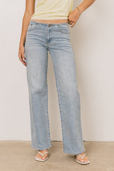 Livy No Waistband Straight Leg Jeans in Light Wash