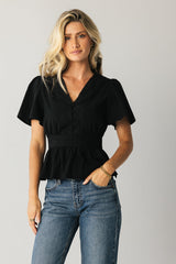 Neo Embroidered Blouse in Black