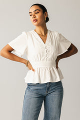 Neo Embroidered Blouse in Ivory