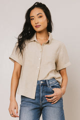 Nash Button Up in Taupe