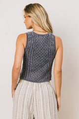 Brayden Cable Knit Sweater in Navy