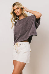 Ria Boxy Tee in Charcoal