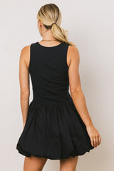 Nila Bubble Mini Dress in Navy