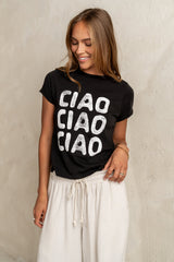 Ciao Graphic Tee in Black
