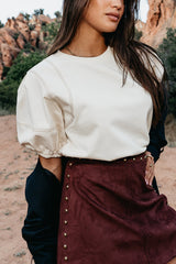 Aspen Puff Sleeve Top in Ecru