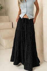 Marlee Floral Maxi Skirt in Black