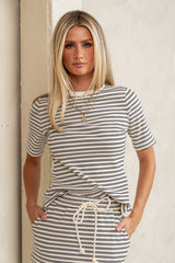 Niya Striped Top in Black