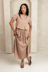 Elani Maxi Skirt in Mocha