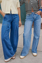 Zoey Pleated Baggy Jeans