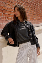 Lennon Denim Jacket in Washed Black