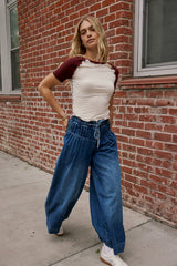Melanie Wide Leg Pants in Dark Wash
