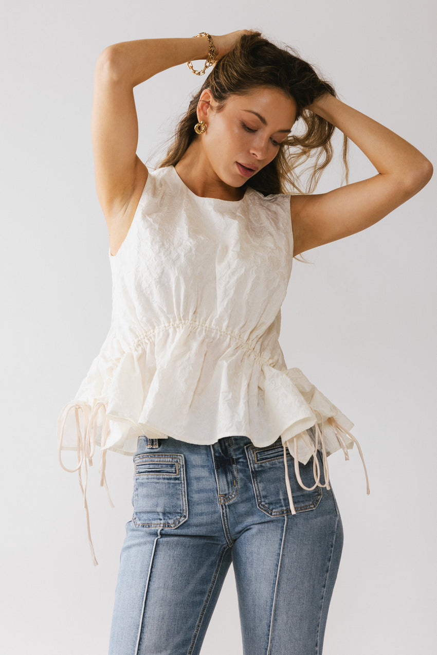 Miranda Textured Blouse in Ivory
