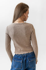Leif Knit Top in Taupe
