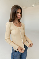 Cal Waffle Knit Top in Yellow