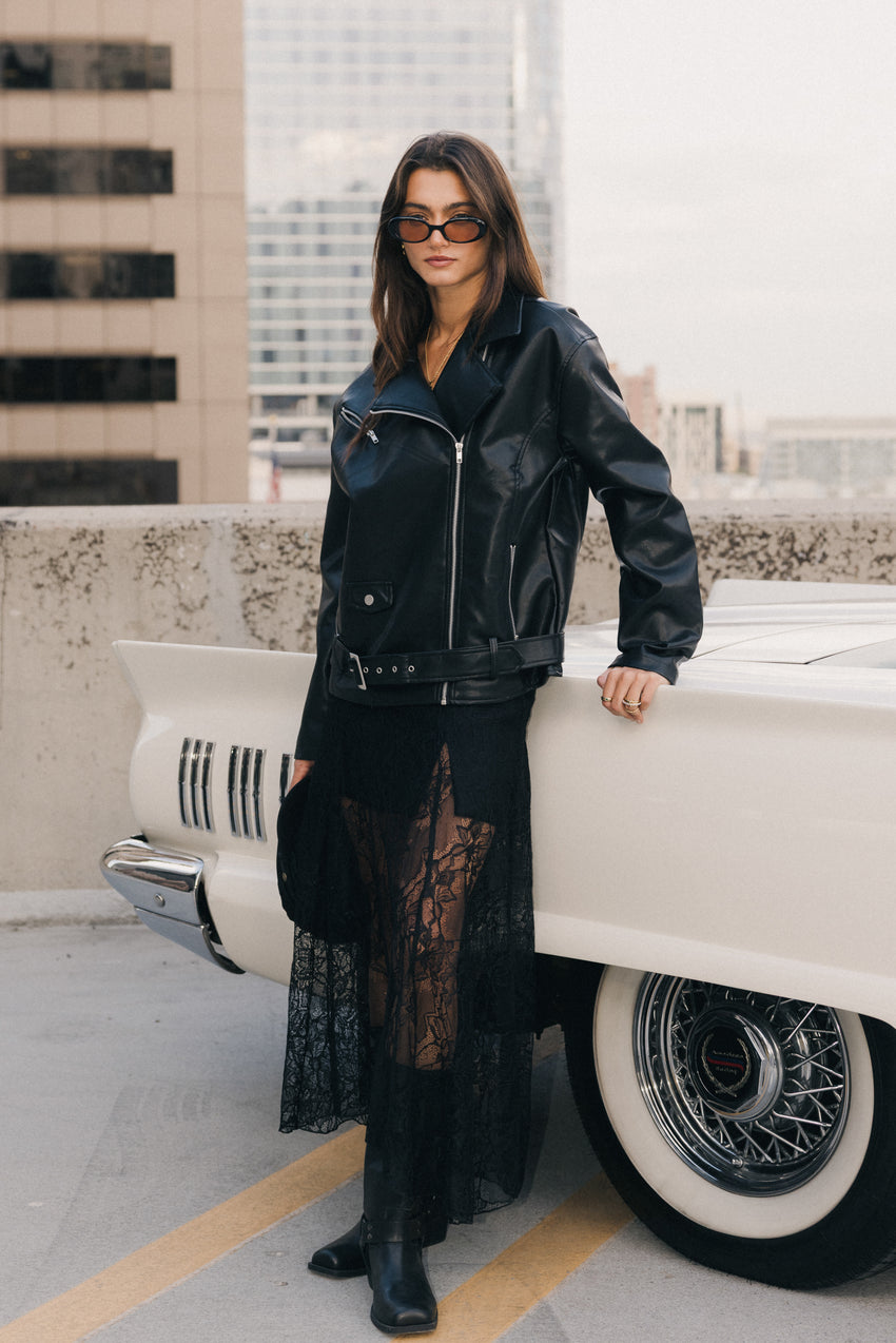 Tatum Lace Maxi Skirt in Black