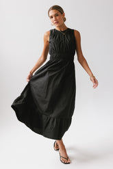 Carmina Tiered Dress in Black