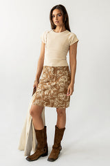 Millie Reverse Seam Top in Tan