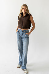 August Corduroy Vest in Brown