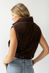 August Corduroy Vest in Brown