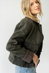 Krue Contrast Jacket in Olive