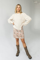 Trace Waffle Knit Top in Cream