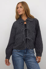 Tammy Collared Jacket in Faded Black