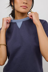 Jace Contrast Tee in Navy
