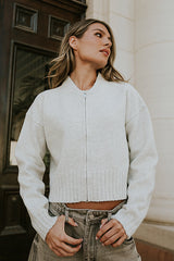 Kelly Knit Bomber Jacket in Grey