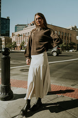Everly Satin Midi Skirt