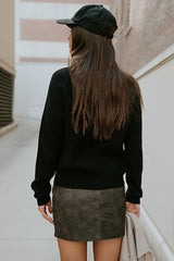 Debbie Ribbed Sweater in Black