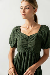 Luca Embroidered Maxi Dress in Hunter Green