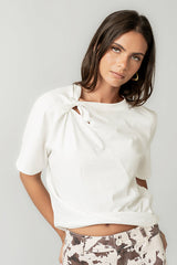 Posie Knot Tee in White