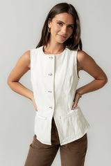 Hudson Denim Vest in White