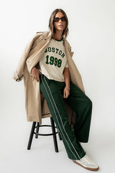 Boston Oversized Graphic Tee in Green