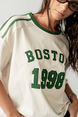 Boston Oversized Graphic Tee in Green