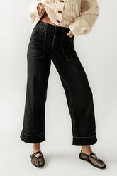Kayden Cuffed Wide Leg Jeans
