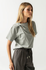 Posie Knot Tee in Heather Grey