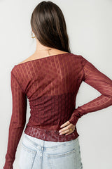 Rachel Lace Top in Burgundy
