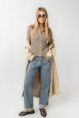 Connie Gingham Blouse in Brown